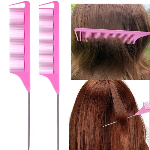 Vista 4 de ZVOREI Juego de 8 cepillos para el cabello con 4 herramientas Topsy para cola de cabello, 1 cepillo de cerdas para dar volumen al cabello, 1 cepillo