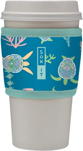 Vista 26 de Sok It HotSok Coffee & Tea - Funda de neopreno con aislamiento reutilizable (floral abstracto)