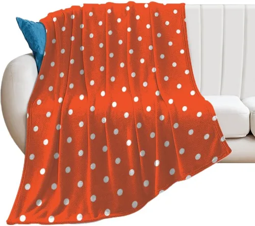Vista 17 de Manta de felpa de lunares blanco aguamarina, suave y acogedora, manta de franela para todas las estaciones, para sofá, cama, 40 x 50 pulgadas