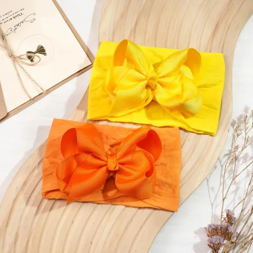 Vista 5 de CÉLLOT Diademas de 20 colores para bebé niña con lazos para el pelo de 4 pulgadas, turbante de nailon, diademas para recién nacidos y niños pequeños