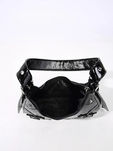 Vista 4 de Verdusa Bolso de mano de cuero sintético con tachuelas para mujer, con correa ajustable, bolsos bohemios
