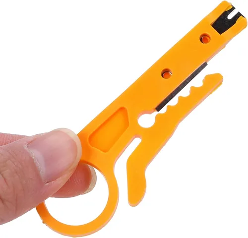 Vista 3 de Mini pelacables, pelacables de red, cortador de perforación para cable de alambre de red, pelacables de categoría 5e, necesidades diarias