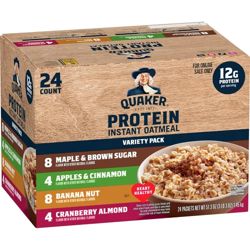 Vista 12 de Avena instantánea Quaker, paquete variado de 2 sabores sin gluten, 32