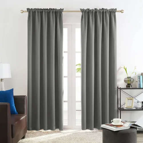 Vista 215 de Deconovo Cortinas opacas, aislamiento térmico, dobladillo para barra, reducción de ruido, certificado Oeko-TEX, cortinas de oscurecimiento