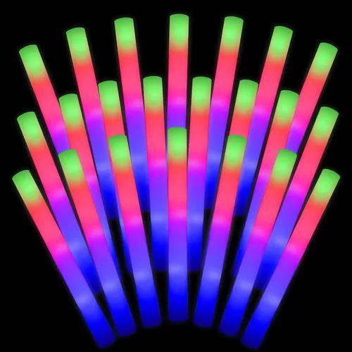 Vista 8 de LifBetter Varitas de brillo a granel – 20 varillas de espuma LED brillantes con tres modos de luz intermitente para fiestas DJ, para festivales