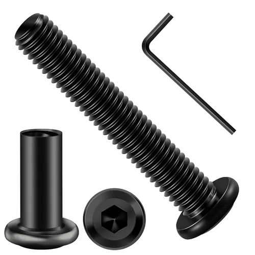 Vista 46 de Mywish M5 x 8mm 20 piezas de tornillos de cabeza plana con rosca hexagonal, pernos de acero inoxidable 304 para muebles con rosca completa, óxido