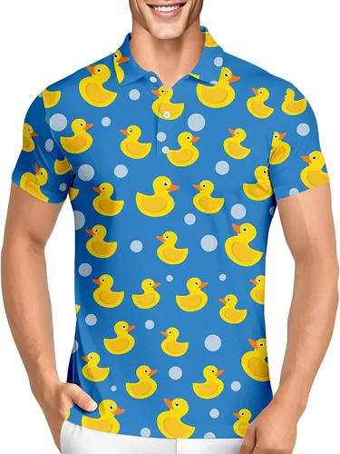 Vista 10 de PAGYMO Camisetas de golf divertidas para hombre, diseño de impresión loca Aop-polo-06361