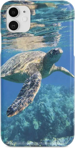 Vista 21 de Inspired Cases - Compatible con iPhone 8 Plus - Funda protectora con textura 3D para Apple iPhone 8 Plus - Tortuga marina submarina
