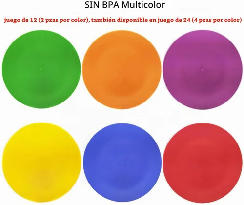 Vista 3 de KX-WARE Juego de 12 platos de plástico irrompibles y reutilizables de 9.875 pulgadas, multicolor, aptos para lavavajillas, sin BPA Varios