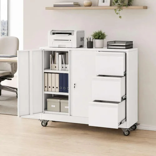 Vista 19 de 2 Drawer File Cabinet with Lock, Small Filing Cabinet for Home Office Negro