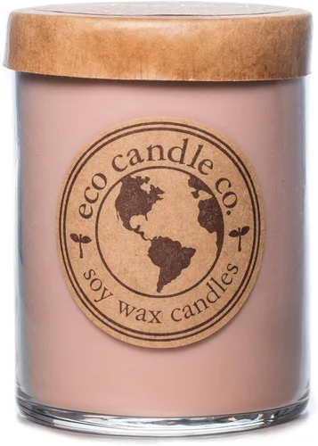 Vista 55 de ECO CANDLE CO. Vela reciclada, té negro y miel, 6 oz. - Aromas de té picante, nuez moscada, miel y naranja - 100% cera de soja, sin plomo, etiqueta