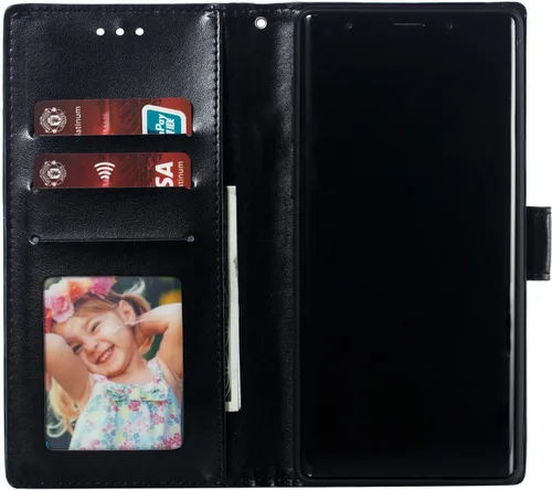 Vista 5 de LEECOCO - Funda para Galaxy Note 9 con diseño de mandala en relieve de piel sintética con tapa para cuaderno, estilo de libro, soporte magnético