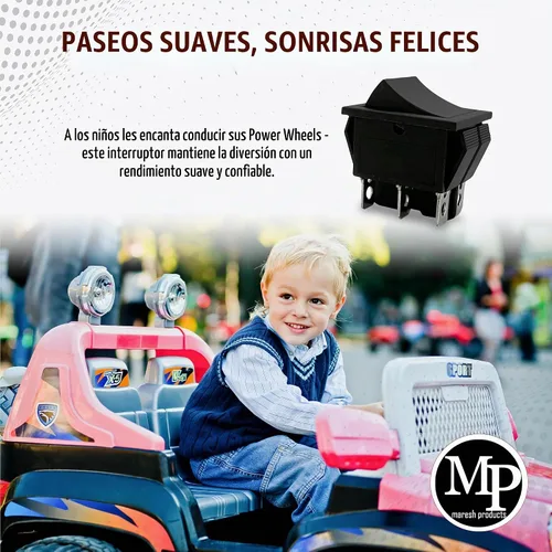 Vista 5 de MP Maresh Products Interruptor basculante de cambio compatible con Power Wheels 00801-1775 – Reemplazo para montar niños, interruptor de encendido
