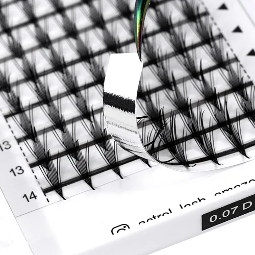 Vista 2 de ACTROL Pestañas de anime con forma de pluma, extensiones de racimo de pestañas naturales de manga individual