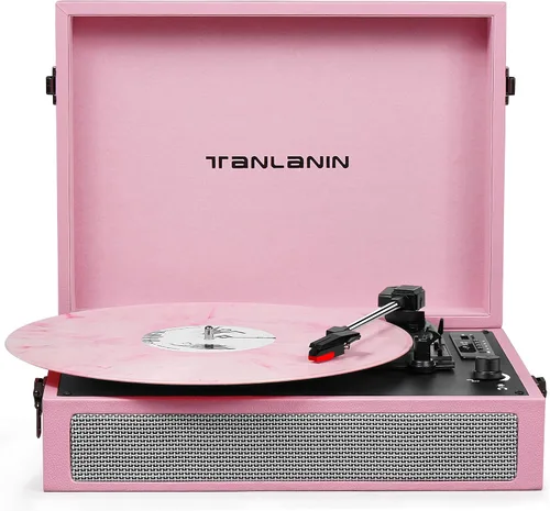 Vista 23 de Vinyl Record Player with Speakers Bass & Treble Control Turntable Green