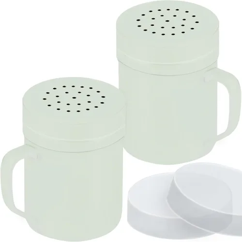 Vista 16 de CUSINIUM Juego de salero y pimentero de 6 oz de acero inoxidable beige - Con tapa de plástico - Con asa - Paquete de 2