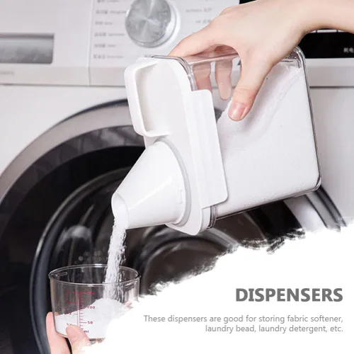 Vista 6 de Zerodeko Dispensador de detergente para ropa, dispensador de jabón para lavandería, botella vacía de detergente para ropa de 1.1 L, jarras