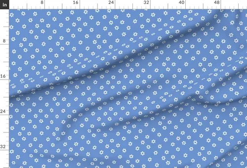Vista 2 de Spoonflower Tela - Star of David Hanukkah Blue Winter Menorah Impreso en tela de gasa Fat Quarter - Costura Ropa de moda Vestidos Decoración