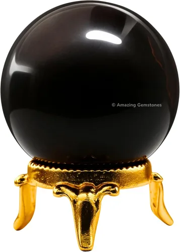 Vista 32 de Amazing Gemstone Bola de cristal de Amazonita con soporte, bolas de meditación de esfera de cristal de 2 pulgadas para brujería y bolas decorativas