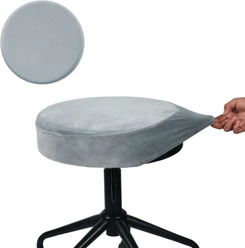 Vista 21 de SINOSSO Funda para taburete de bar, terciopelo súper suave de diámetro.11-13 pulgadas, redonda, elástica, lavable, a prueba de polvo para muebles