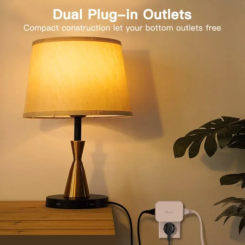 Vista 2 de Treatlife - Enchufe de atenuación inteligente Alexa, interruptor de atenuación de lámpara enchufable para LED regulable, CFL, bombillas halógenas e
