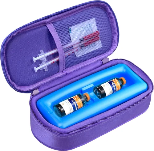 Vista 10 de Cruxer Estuche de viaje para bolígrafo enfriador de insulina aprobado por la TSA, bolsa médica refrigerada con ladrillo de hielo protector