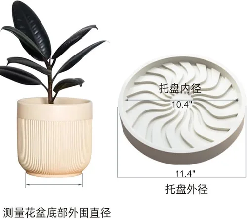 Vista 2 de Yiting Organizador resistente para plantas con ruedas, paquete de 2, soporte rodante de 11 pulgadas para plantas en maceta, plataforma rodante