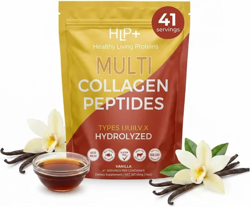 Vista 12 de Healthy Living Proteins - Polvo de péptidos multicolágeno hidrolizados tipo I, II, III, V y X, bovino alimentado con pasto, marino capturado