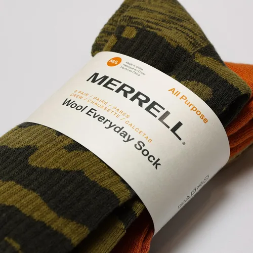 Vista 4 de Merrell Men's and Women's Lightweight Wool Everyday Hiking Crew Socks-3 Pair Pack-Arch Support & Moisture Wicking