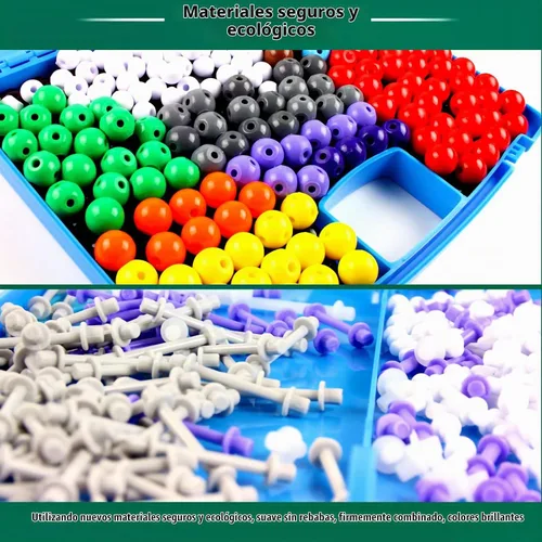 Vista 7 de EXBEPE - Kit de 406 piezas de modelo molecular de química, juego de construcción de moléculas orgánicas e inorgánicas, suministros educativos