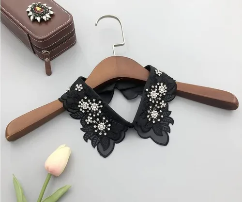 Vista 3 de Mural Art Collar desmontable bordado flores falso cuello blusa collar