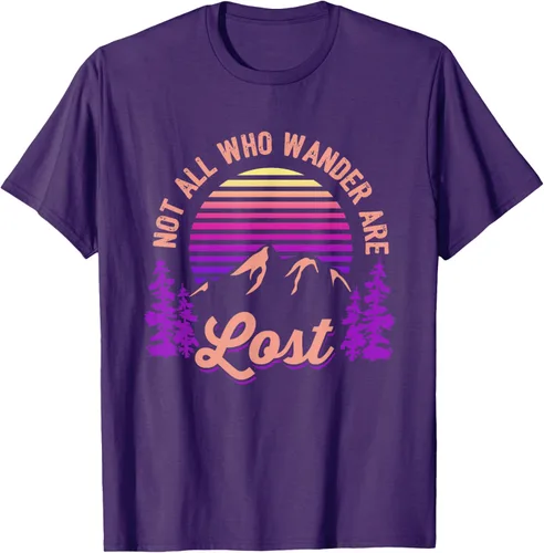 Vista 98 de Not All Who Wander Are Lost Vintage Mountains - Camiseta de senderismo, Negro, S