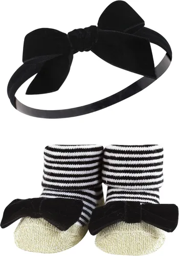Vista 3 de Hudson Baby Conjunto de regalo de diadema y calcetines para niña