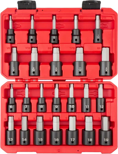 Vista 7 de TEKTON Juego de llaves de vaso de impacto Torx de 1/2 pulgada con riel, 8 piezas (T30-T70) SIB92102