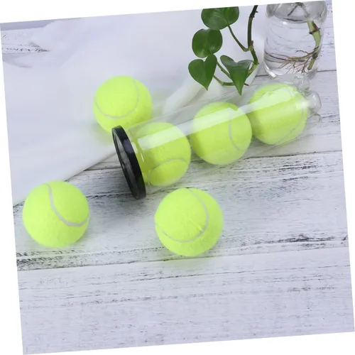 Vista 3 de Toddmomy 6 unidades de cilindro de tenis transparente contenedor negro para pelotas de tenis con tapa, organizador de almacenamiento de pelotas