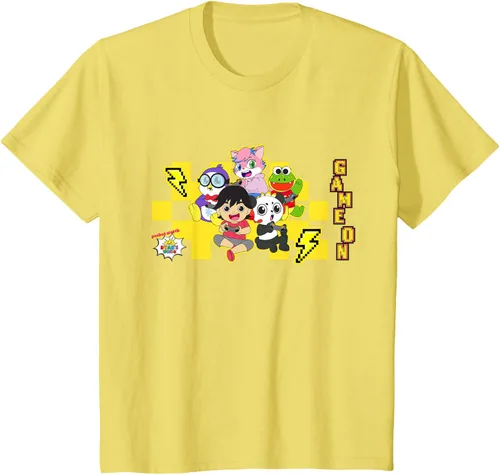 Vista 33 de Ryan's World Game On Characters Camiseta, Negro, S