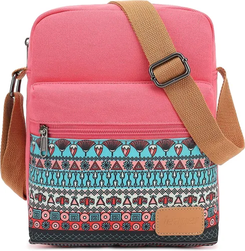 Vista 38 de Leaper - Juego de estuche y cartera bandolera de lona para niñas y mujeres A-verde azulado-r