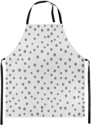 Vista 9 de jejeloiu Delantal de lunares rojos y blancos para mujeres y hombres, de 26 x 31 pulgadas, diseño retro de lunares