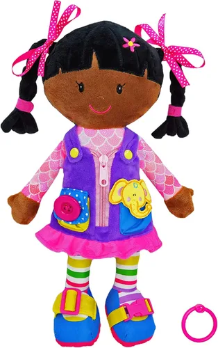 Vista 12 de June Garden Dressy Friends Belle de 15.5 pulgadas, muñeca de peluche educativa para niños y niños pequeños de 2 años en adelante, juguete suave