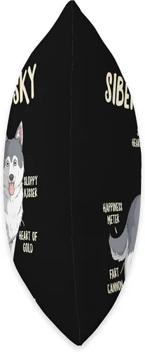 Vista 2 de Hilarious Doggos Puppies & Memes Anatomy of A siberian Husky Dog Owner Puppy - Almohada divertida y bonita, 16 x 16 pulgadas, multicolor