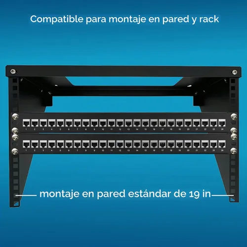 Vista 7 de Rapink Panel de conexiones de 24 puertos Cat7 con soporte Keystone 10G en línea, panel de conexión acoplador blindado STP de 19 pulgadas con barra