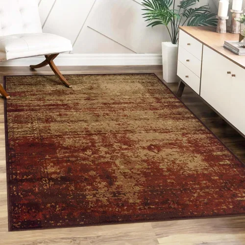 Vista 10 de Alfombra moderna de la colección Superior Afton Acid Wash, Polipropileno, Caoba Modern Abstract Rugs for High Traffic Living Room, Dining