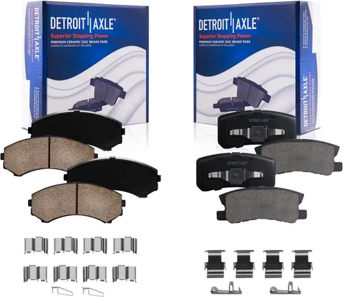 Vista 24 de Detroit Axle - Juego de pastillas de freno para pinza de freno delantera izquierda de repuesto para Express Savana 1500 2500 Tahoe Astro Yukon