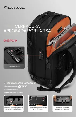 Vista 8 de BlackVoyage Vortex Vacuum Seal Travel Backpack 60L Expandable Air Compression System Water Resistant TSA Lock Carry-On