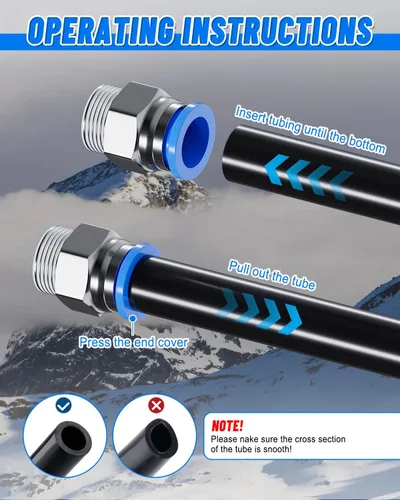 Vista 20 de 32 piezas de accesorios de línea de freno de aire de latón DOT surtido de 1/4" 3/8" 1/2" kit de accesorios de línea de aire de empuje para conectar