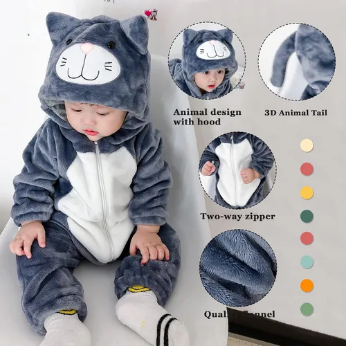 Vista 2 de TONWHAR Disfraz unisex de Halloween de animales para bebé y niño pequeño para otoño e invierno
