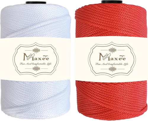Vista 68 de Cordón de macramé de poliéster de alta calidad de 0.118 in × 218 yardas, 0.118 in, 100% polipropileno, ideal para ganchillo, ganchos de pared