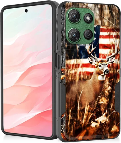 Vista 138 de Funda para Moto G Play 4G 2024, resistente de doble capa híbrida de policarbonato duro, goma suave, a prueba de golpes, funda protectora resistente