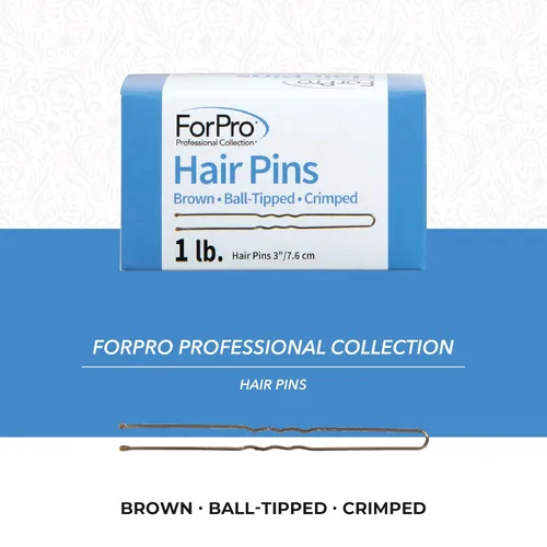 Vista 4 de ForPro Horquillas para el cabello (320 unidades aproximadas), marrón, 3 pulgadas de largo, con punta de bola, rizado, no dañante, 1 libra.