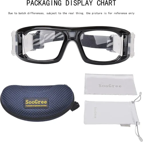 Vista 7 de SooGree Gafas deportivas, baloncesto, fútbol, raqueta, para hombres y mujeres, protección de seguridad reemplazable